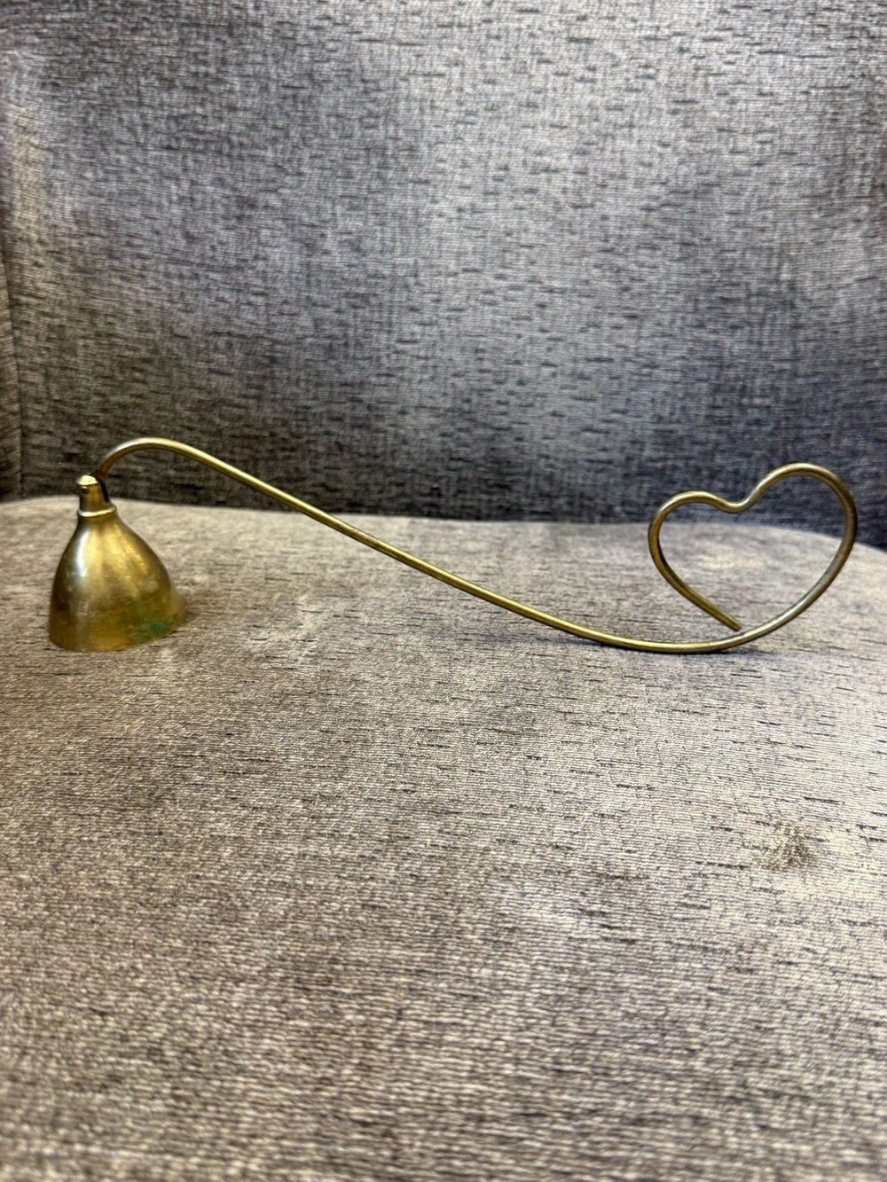 Vintage Brass Heart-Shaped Candle Snuffer Little Patina.